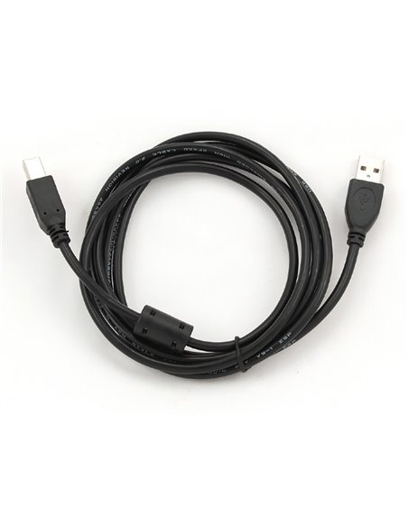 Cablu de date pentru periferice Cablexpert CCFB-USB2-AMBM-3M, USB Type-A/USB Type-B, 3m, Negru