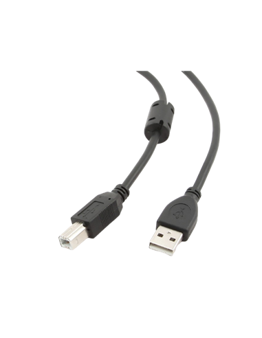 Кабель данных для периферийных устройств Cablexpert CCFB-USB2-AMBM-3M, USB Type-A/USB Type-B, 3м, Чёрный