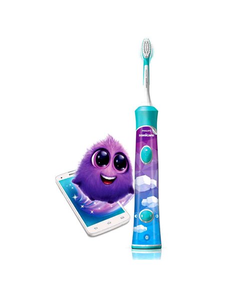 Periuța de dinți electrică sonică PHILIPS Sonicare For Kids HX6322/04, Turcoaz