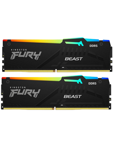 Оперативная память Kingston FURY Beast RGB, DDR5 SDRAM, 6000 МГц, 64Гб, KF560C36BBEAK2-64