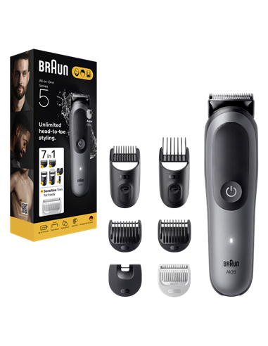 Trimmer pentru bărbați Braun AIO5520, Gri