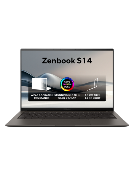 Laptop 14" ASUS Zenbook S 14 OLED UX5406SA, Zumaia Gray, Intel Core Ultra 7 258V, 32GB/1024GB, Windows 11 Home