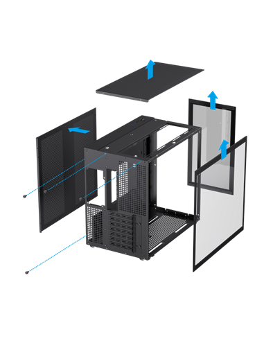 Carcasă PC Gamemax Infinity, Midi-Tower, Fără PSU, Negru