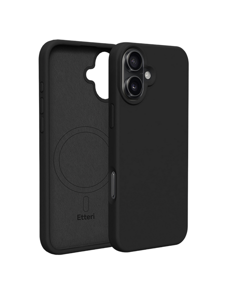 Husă Etteri Silicone Mag case pentru iPhone 16, Negru