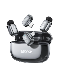 Microfon portabil pentru înregistrare vocală Boya mini 2-01, Fără fir, Gri