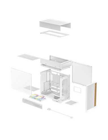 Carcasă PC Deepcool CL660 WH, Midi-Tower, Fără PSU, Alb