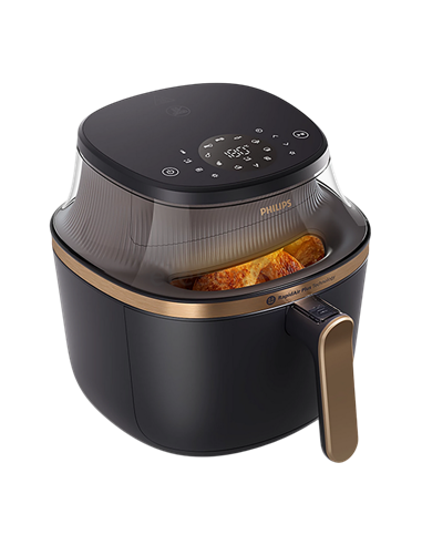 Friteuză cu aer cald Philips NA322/00, Negru | Auriu