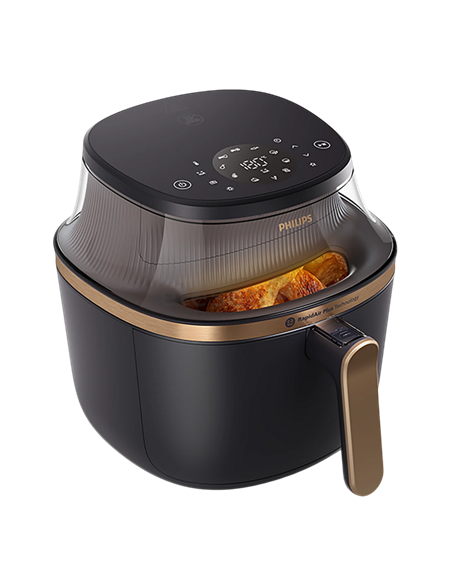 Friteuză cu aer cald Philips NA322/00, Negru | Auriu