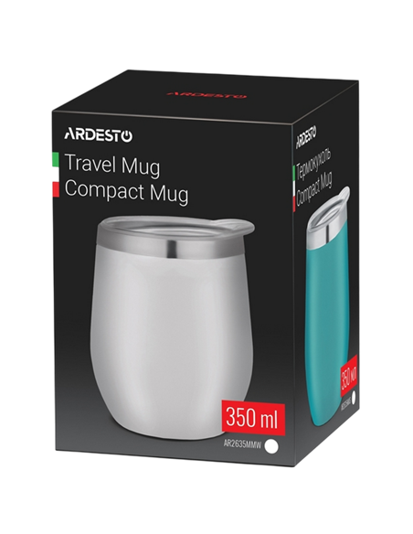 Cană termos Ardesto AR2635MMW, 0,35L, Alb