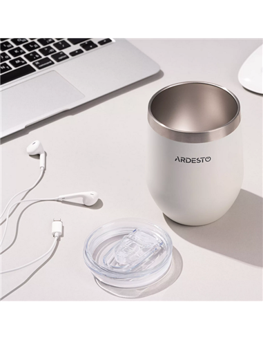 Cană termos Ardesto AR2635MMW, 0,35L, Alb