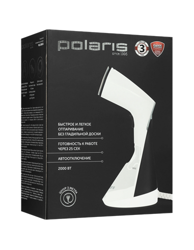 Aparat de călcat vertical cu aburi Polaris PGS2050CA, Alb | Negru