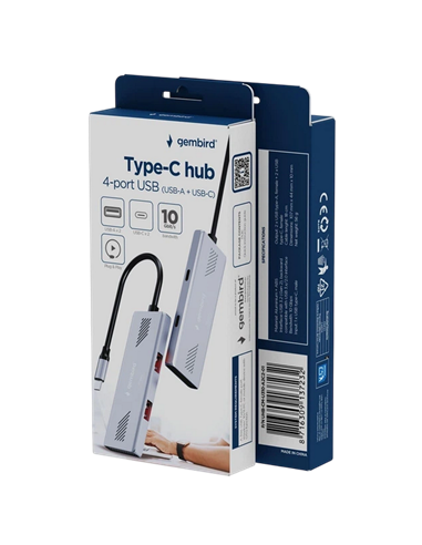 USB-концентратор Gembird UHB-CM-U310-A2C2-01, Серебристый