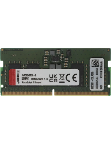 Оперативная память Kingston ValueRAM, DDR5 SDRAM, 5600 МГц, 8 ГБ, KVR56S46BS6-8