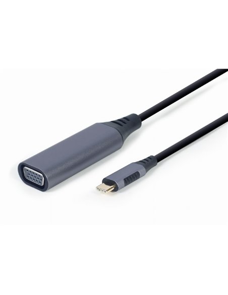 Видеоадаптер Cablexpert A-USB3C-VGA-01, USB Type-C (M) - VGA D-Sub (F), 0,15м, Серый