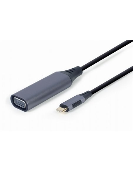 Adaptor Video Cablexpert A-USB3C-VGA-01, USB Type-C (M) - VGA D-Sub (F), 0,15m, Gri