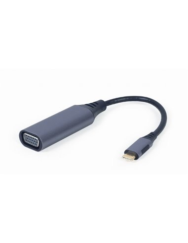 Видеоадаптер Cablexpert A-USB3C-VGA-01, USB Type-C (M) - VGA D-Sub (F), 0,15м, Серый