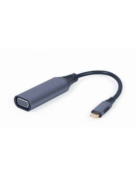Adaptor Video Cablexpert A-USB3C-VGA-01, USB Type-C (M) - VGA D-Sub (F), 0,15m, Gri