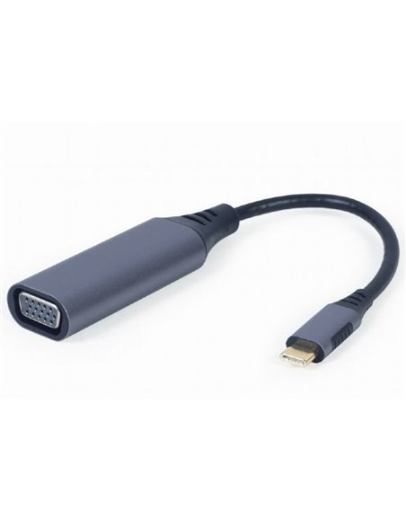 Видеоадаптер Cablexpert A-USB3C-VGA-01, USB Type-C (M) - VGA D-Sub (F), 0,15м, Серый