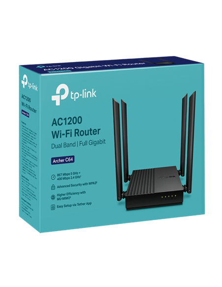 Router fără fir TP-LINK Archer C64, Negru