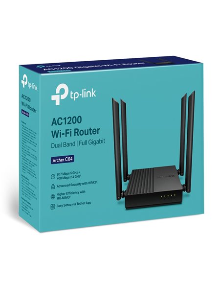Беспроводной маршрутизатор TP-LINK Archer C64, Чёрный