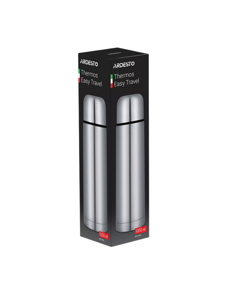 Термос Ardesto AR2610TBS, 1л, Серебристый