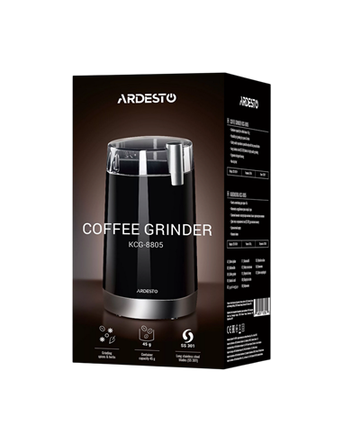 Râșniță de cafea Ardesto KCG-8805, Negru