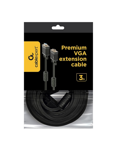 Cablu Video Cablexpert CC-PPVGAX-10-B, VGA D-Sub (M) - VGA D-Sub, 3m, Negru