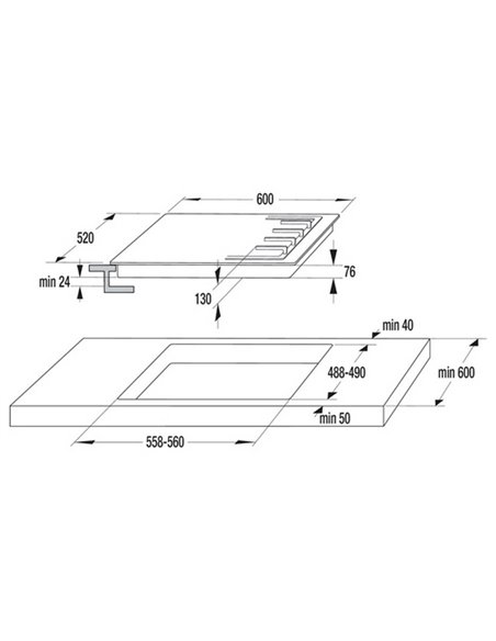 Газовая варочная панель Gorenje GTW 642 SYB, Чёрный