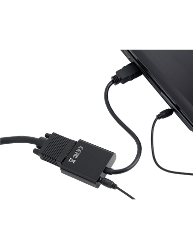 Видео/Audio конвертер Cablexpert A-HDMI-VGA-03, HDMI (M) - VGA D-Sub, 0,15м, Чёрный