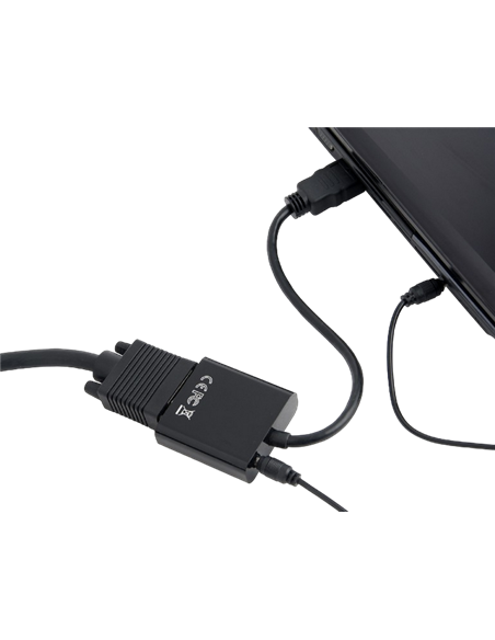 Convertor Video/Audio Cablexpert A-HDMI-VGA-03, HDMI (M) - VGA D-Sub, 0,15m, Negru