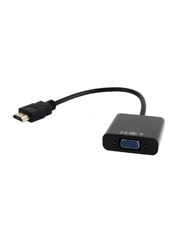 Convertor Video/Audio Cablexpert A-HDMI-VGA-03, HDMI (M) - VGA D-Sub, 0,15m, Negru