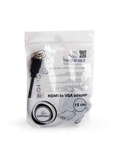 Видео/Audio конвертер Cablexpert A-HDMI-VGA-03, HDMI (M) - VGA D-Sub, 0,15м, Чёрный