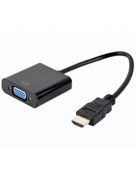 Видеоконвертер Cablexpert A-HDMI-VGA-04, HDMI (M) - VGA D-Sub, 0,15м, Чёрный