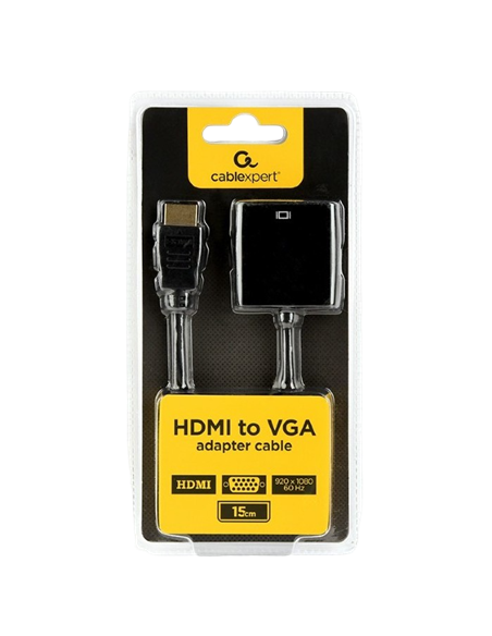 Видеоконвертер Cablexpert A-HDMI-VGA-04, HDMI (M) - VGA D-Sub, 0,15м, Чёрный