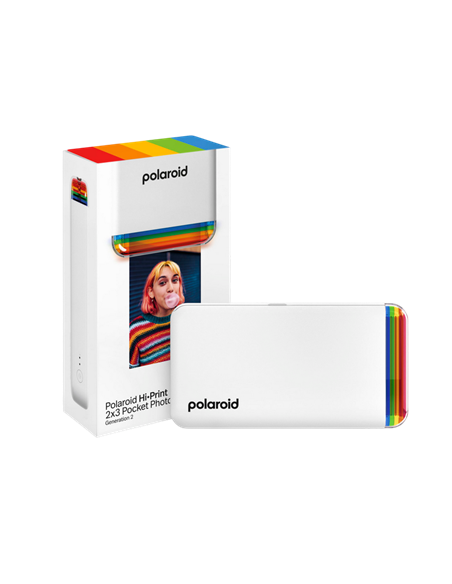Фотопринтер Polaroid Hi-Print 2x3 Generation 2 + Paper, 54 x 86 мм, Белый