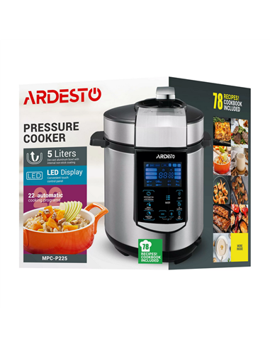 Мультиварка-скороварка Ardesto MPC-P225, Серебристый | Черный