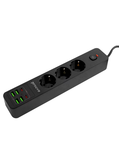 Сетевой фильтр Proove Power Strip P-03, 3 Розеток, 2м, Черный