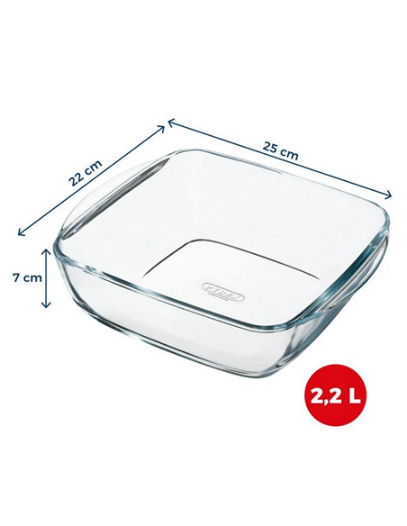 Tava de copt Pyrex 212B100, Transparent