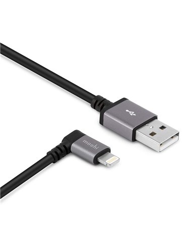 Cablu încărcare și sincronizare Moshi USB to Lightning Cable 90 Degree, USB Type-A/Lightning, 1,5m, Negru
