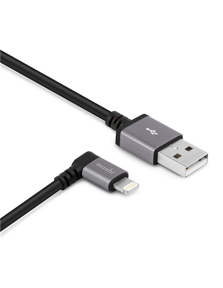Cablu încărcare și sincronizare Moshi USB to Lightning Cable 90 Degree, USB Type-A/Lightning, 1,5m, Negru