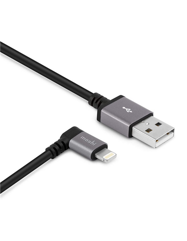 Кабель для зарядки и синхронизации Moshi USB to Lightning Cable 90 Degree, USB Type-A/Lightning, 1,5м, Чёрный
