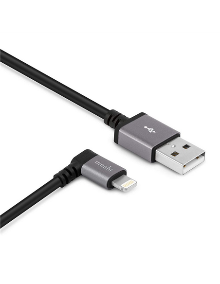 Кабель для зарядки и синхронизации Moshi USB to Lightning Cable 90 Degree, USB Type-A/Lightning, 1,5м, Чёрный