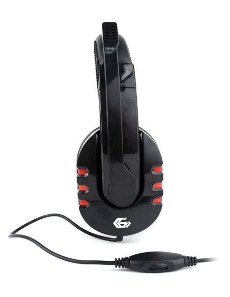 Căști gaming Gembird GHS-402, Cu fir, Negru/Roșu
