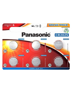 Дисковые батарейки Panasonic CR-2025EL, CR2025, 6шт.
