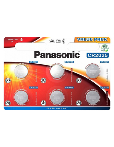 Baterii rotunde Panasonic CR-2025EL, CR2025, 6buc.