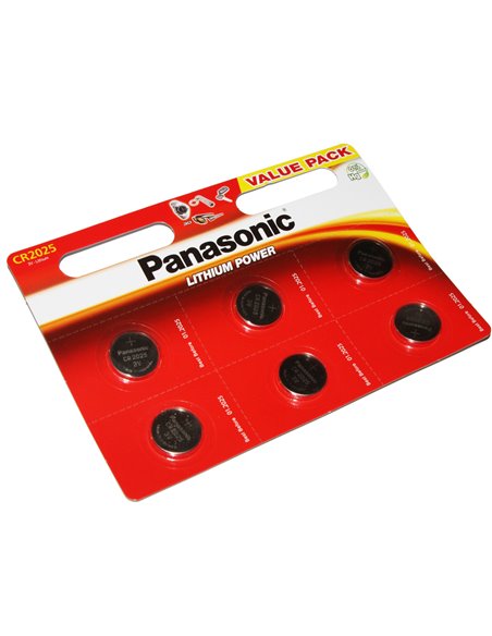 Дисковые батарейки Panasonic CR-2025EL, CR2025, 6шт.
