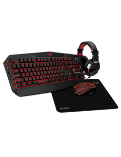 Set Tastatură + Mouse + Mouse Pad + Căști SVEN GS-4300, Cu fir, Negru