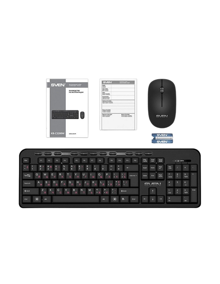 Клавиатура и мышь SVEN KB-C3200W, Беспроводное, Чёрный