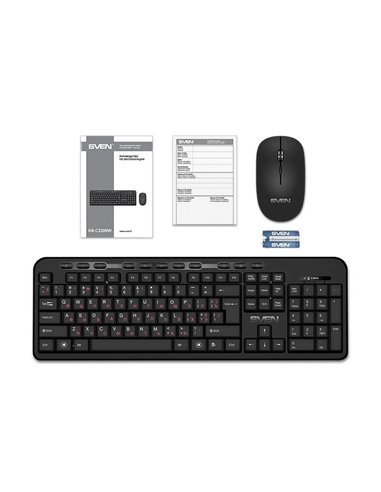 Set Tastatură + Mouse SVEN KB-C3200W, Fără fir, Negru