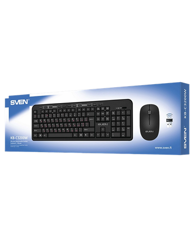 Клавиатура и мышь SVEN KB-C3200W, Беспроводное, Чёрный